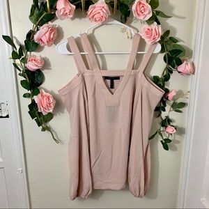 BCBG Max Azria Cold Shoulder Light Pink Top